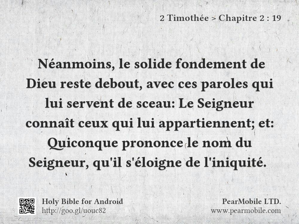 2 Timothée, Chapitre 2:19